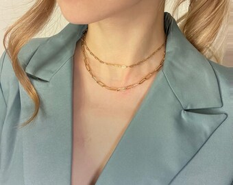 18K Gold Plated Paperclip Chain 