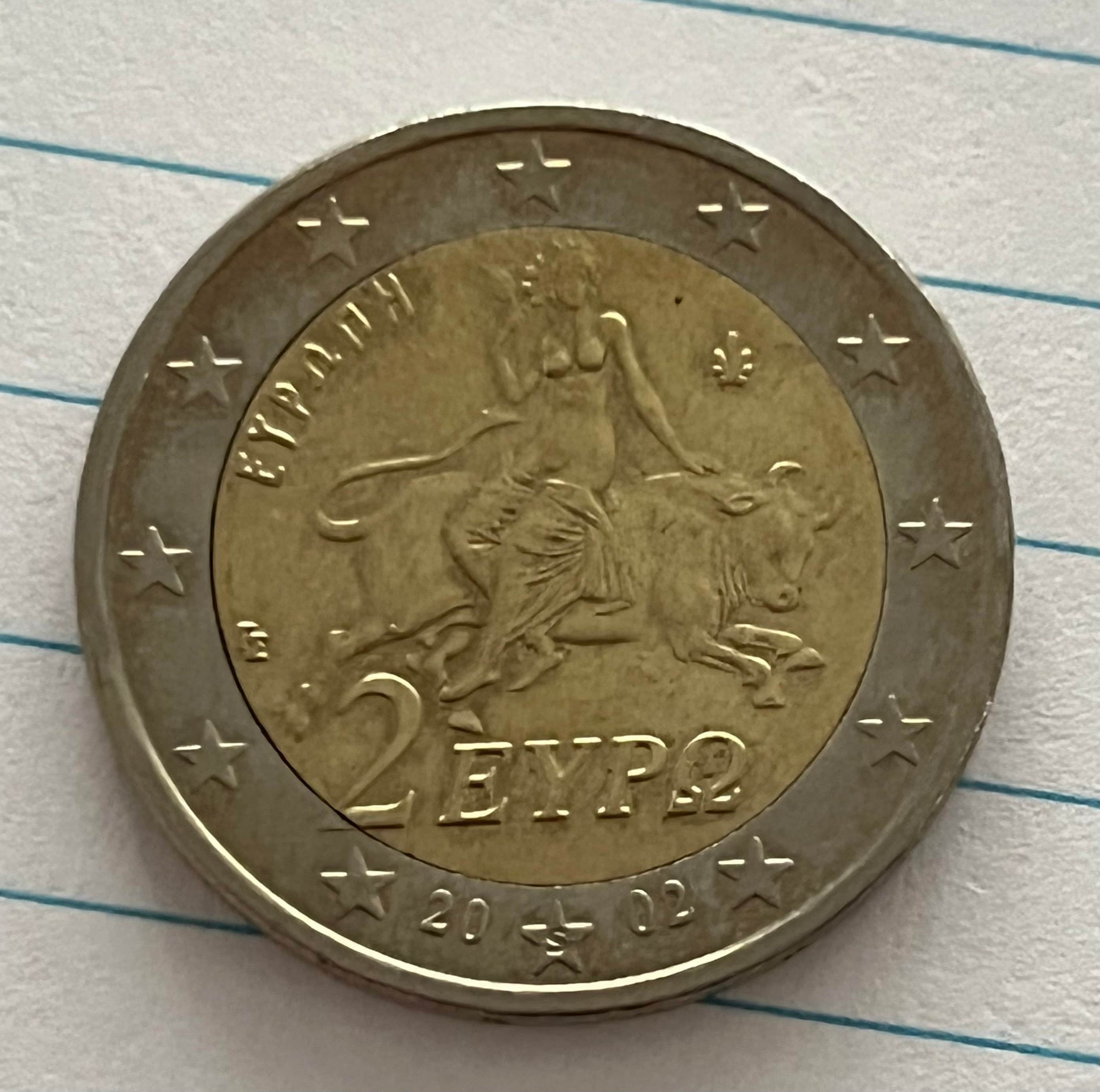 2 Euro Münze Griechenland 2002 Mit S Im Stern