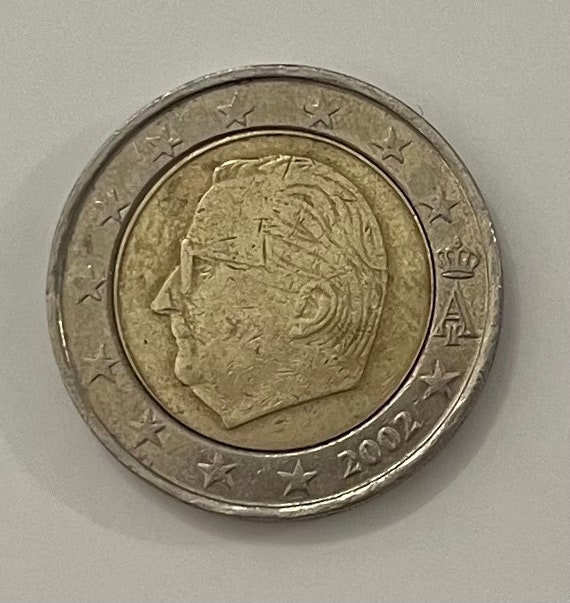 2 Euro Coin Belgium 2002 with mis-minting