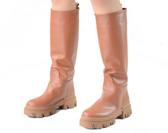 Luscious London Ravi Camel Chucky Long Boots