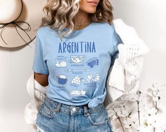 Argentina Lover Trip T-Shirt Gifts, Women's Native Argentinian South America Shirts, Argentinean Travel Girl's Vacation Tee Yerba Mate Shirt