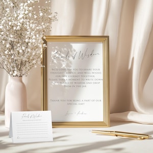 Pearls of Wisdom-vrijgezellenfeest, woorden van wijsheid en beterschapswensen voor bruid en bruidegom, bewerkbaar bord van 8 x 10 inch, advieskaarten van 7 x 5 inch