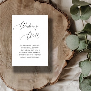 Cards for wishing well | Wedding invitation inserts | Wedding gift cards | Wishing well template | Instant download