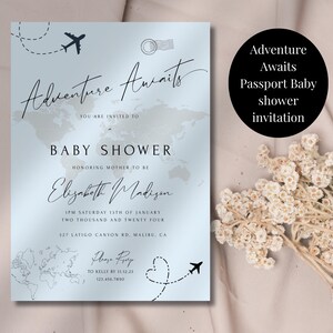Adventure awaits baby shower invite