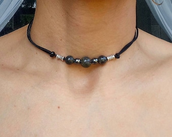 Dragon's Blood-choker met kralen, verstelbare ketting