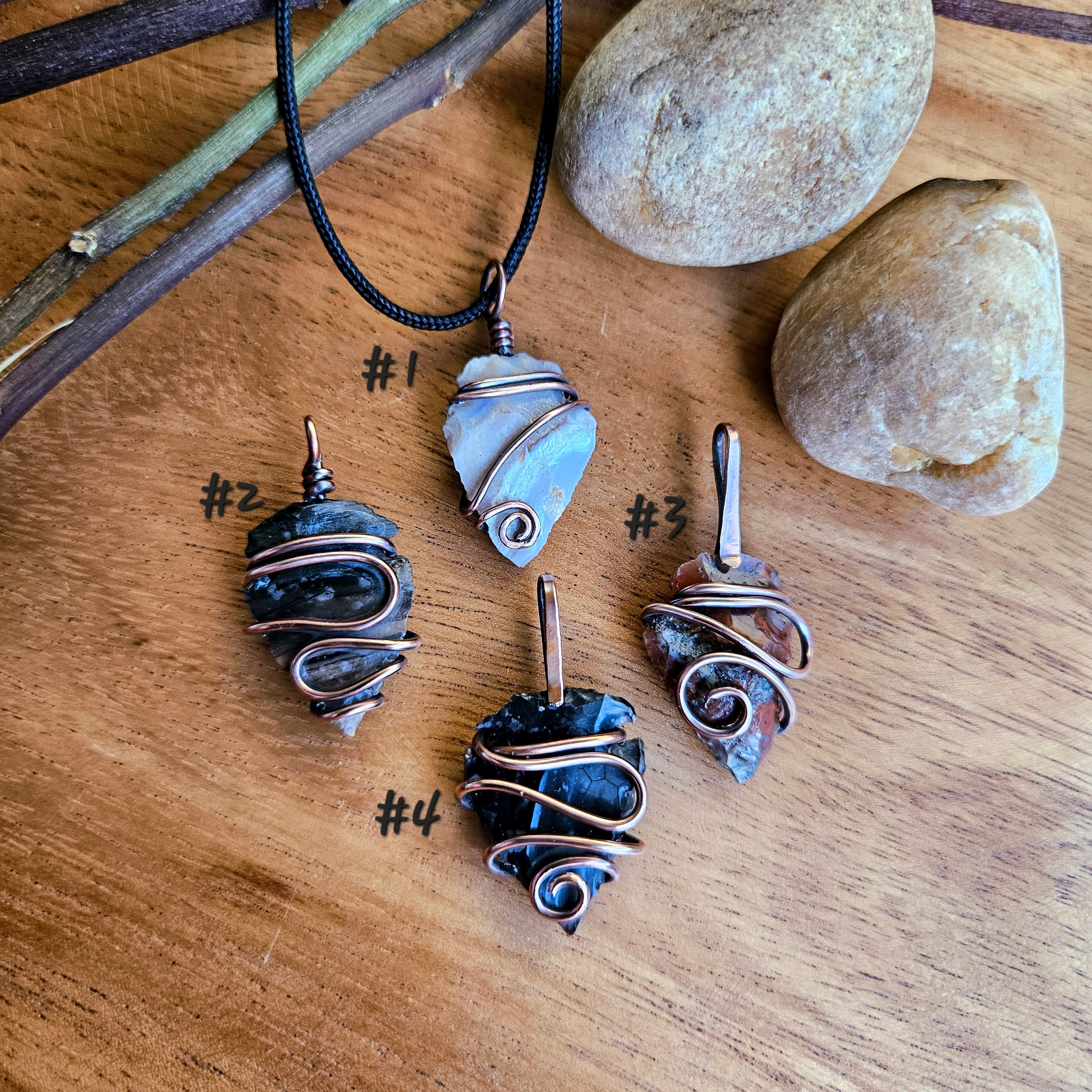 ネックレス・ペンダント Wire Coil Pendant Necklace #8701 Amazonite Wire Wrap Necklace, Calm Blue Sheen Stone Pendant