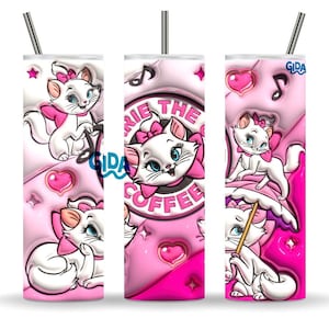 kitty 3d sublimation file instant download inflated puffy tumbler png