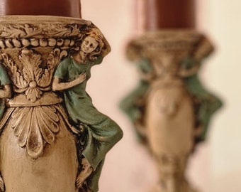 Handmade Woman Bust Candle Holder: Rustic Home Decor