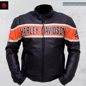 Harley Davidson Mens Motorcycle Leather Jacket Handmade Real - Etsy