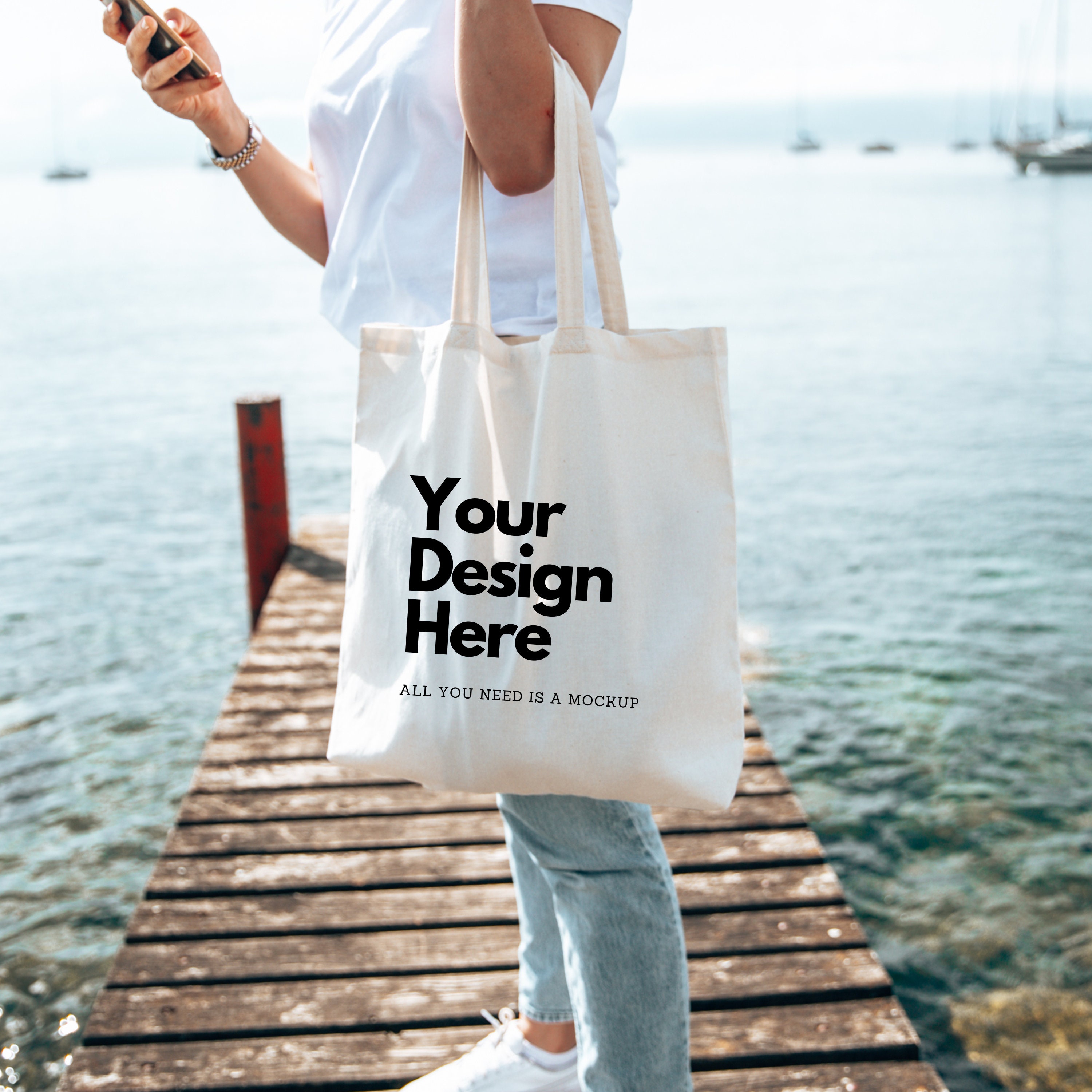 Tote Bag Mockup Canvas Tote Bag Mock Model Tote Bag Mock 