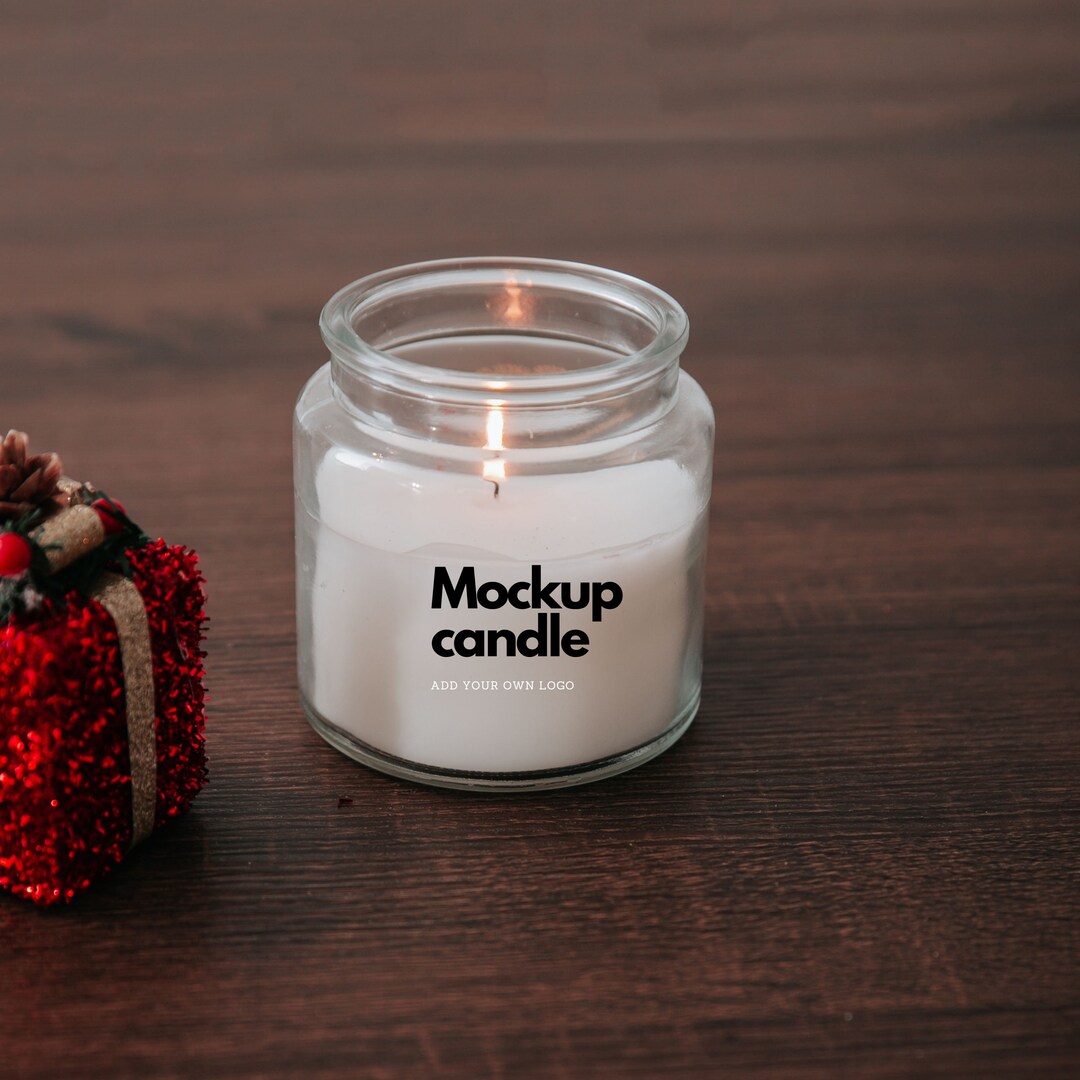 White Candle Mockup Add Your Own Logo Text Mockup Christmas Etsy