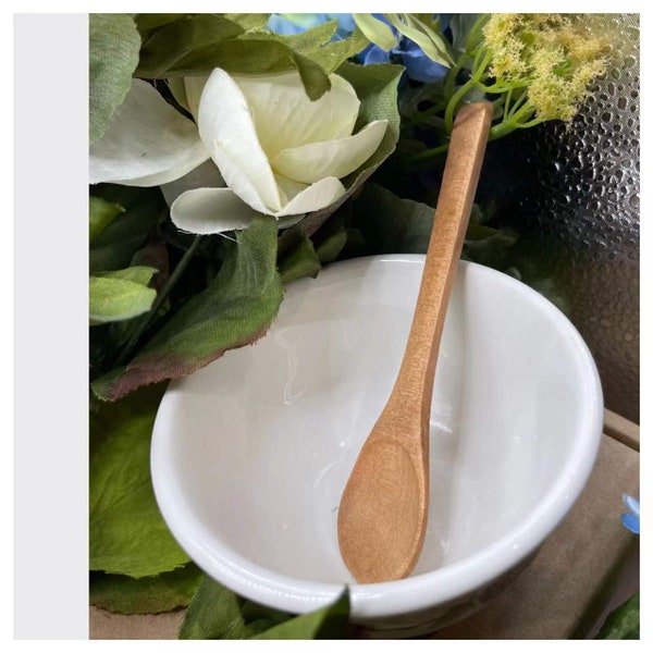 5 inch Small Wooden Spoons, for measuring, mixing, tasting; for Soup, Coffee, Tea