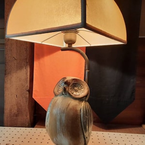 Mid-century table lamp in owl look by Loevsky & Loevsky, VERY NOBLE, RARITY