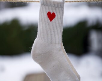 100% wool socks, Slim, Heart Patterned, Handmade, Eco-friendly product, Super soft fabric, Perfect for all seasons