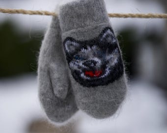 Goat down mittens, for Children/Kid, 100% Handmade, Soft, Eco-responsible product and very warm for winter, hypoallergenic, ideal for gift