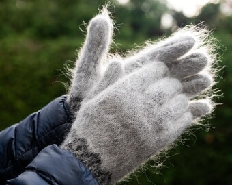 Goat down gloves, 100% Handmade, Soft, Eco-responsible product and very warm for winter, Hypoallergenic, Trendy, Man, Men, Ideal for gift