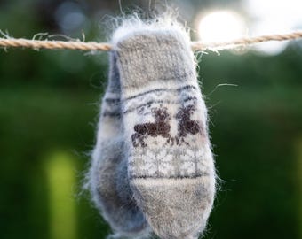 Goat down mittens, for Children/Kid, 100% Handmade, Soft, Eco-responsible product and very warm for winter, hypoallergenic, ideal for gift