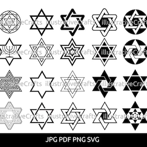 Davidstern Digital SVG PNG JPG, Judentum, Juden, Torah, hebräisch, cricut, Silhouette, Vektor, Clipart, direkter Download