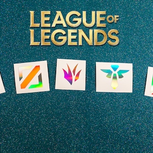 League of Legends, Lane Roles, Vinyl Decal Stickers, Holographic, ADC, Support, Top, Mid Lane, Jungle, Laptop, Car, Rift, KDA, Weatherproof