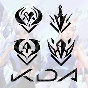 League of Legends, K/DA, Holographic, Vinyl Decal Sticker, Akali, Ahri, Evelynn, Kaisa, Logo, KPOP, Car, Laptop, Summoners, Weatherproof
