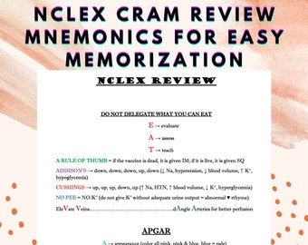 Powtórka do egzaminu NCLEX | Z mnemotechnikami |