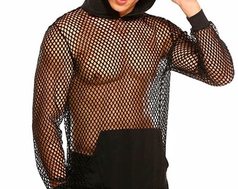 Mesh clearance hooded top