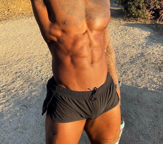 Silk Satin Jock Strap Running Shorts 
