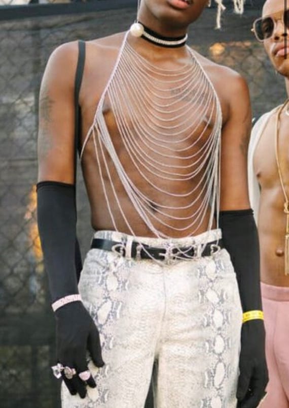 Buy Men Body Chain Harness Necklace Online in India Etsy