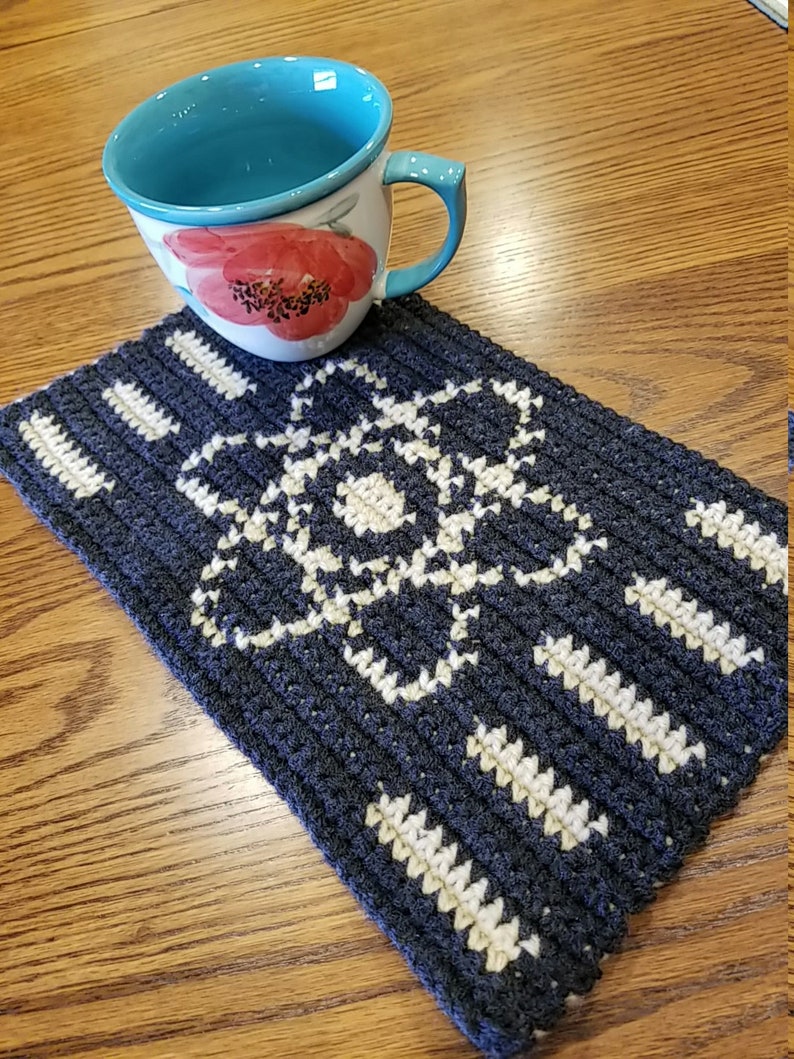 Atom Mug Rug Crochet Pattern Etsy