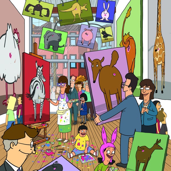 Impression d'art de collection Bob's Burgers Butt Paintings, signée Frank Forte (13 x 19)