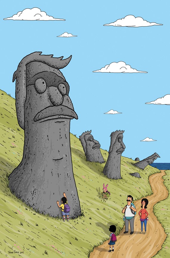 Bob's Burgers Easter Island 13x19 Print Etsy