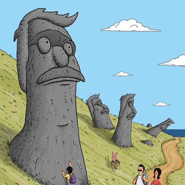 Bob's Burgers Easter Island 13x19 Print wall art Decor Posters, Poster, Animation, Gift For Girl, Valentine's Day