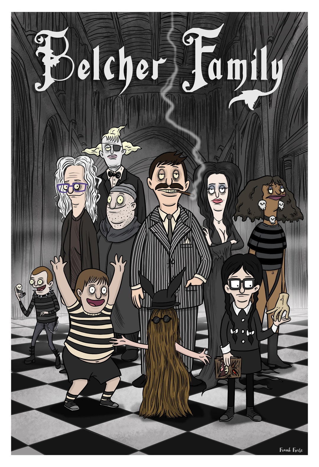 Bob's Burgers Addams Family Mashup Wall Art Print Decor Etsy