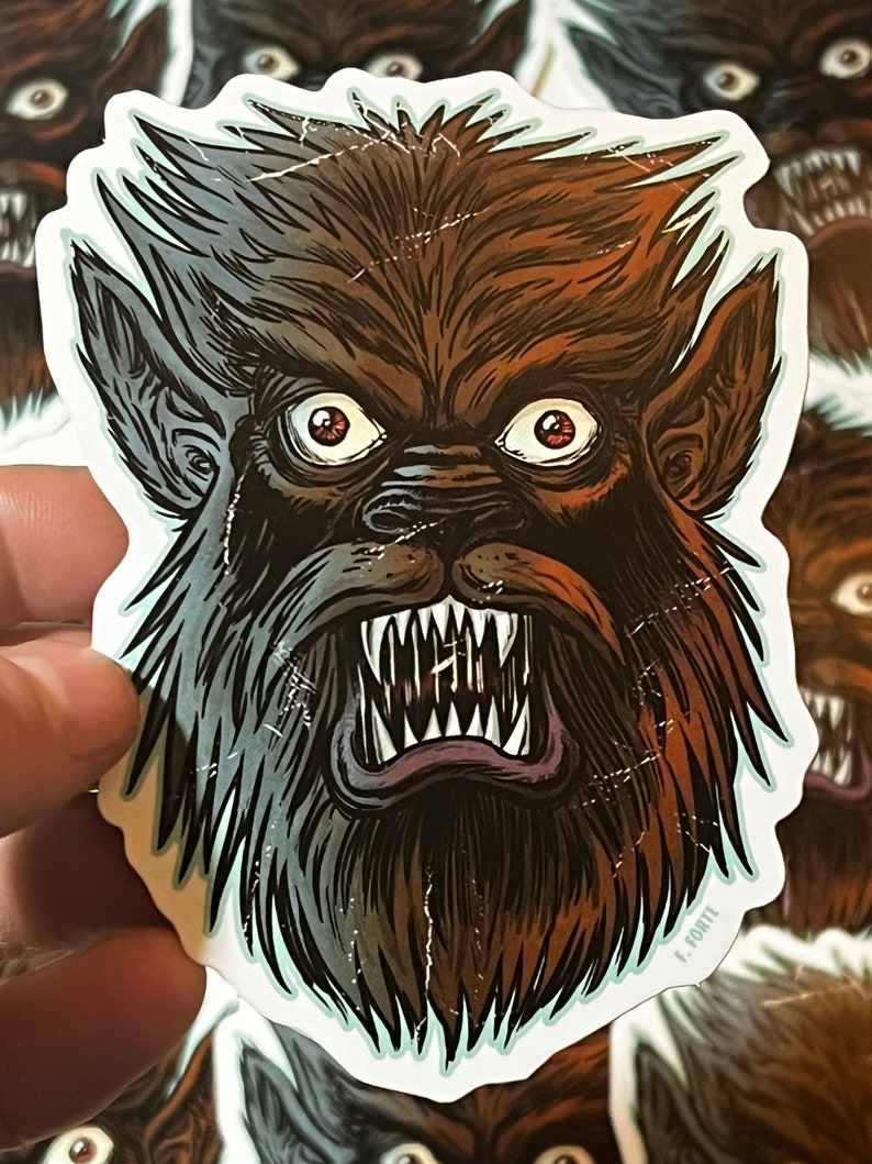Frankenhorrors Werewolf Sticker, Vintage Horror Movie Character ...