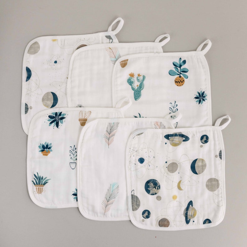 Baby Washcloths Organic Muslin Bamboo Cotton Baby Wash Etsy