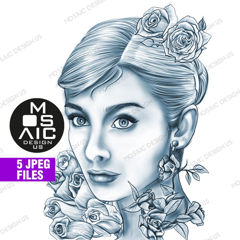 Audrey Hepburn Adult Coloring Pages Illustration Flower - Etsy