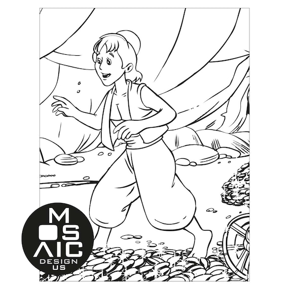 Aladdin And The Magic Lamp Coloring Pages