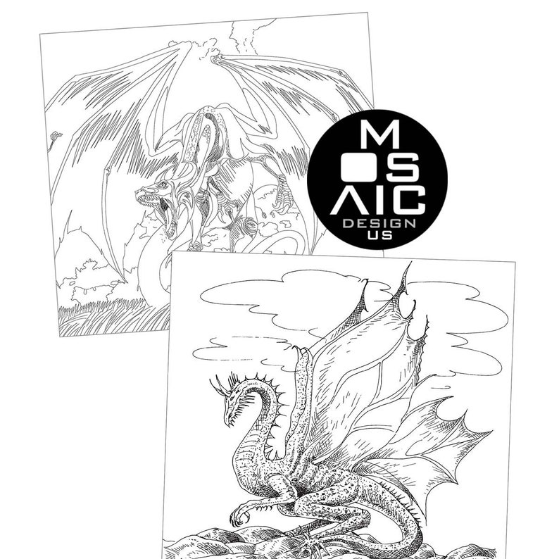 Printable Wonderful Dragons Warrior Animals V1 Coloring - Etsy
