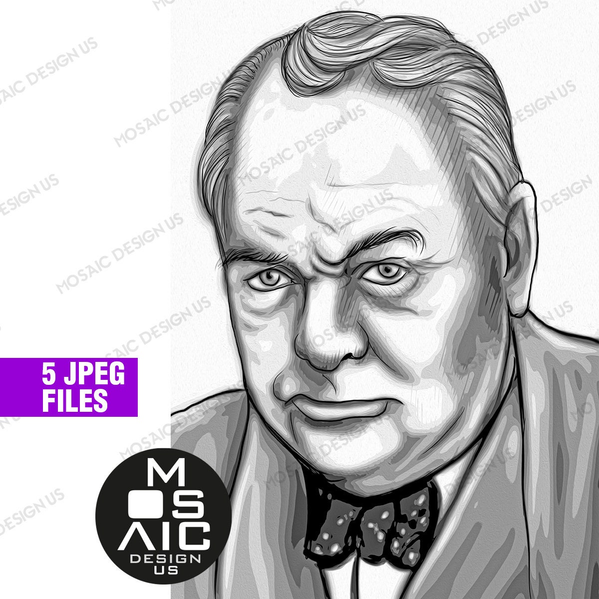 Winston Churchill Coloring Pages, Drawing of Churchill, Political Art ...
