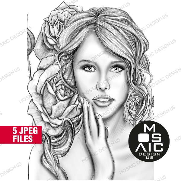 Sexy Girl Portrait Coloring Pages - Il 600x600.4019003192 O6xx 
