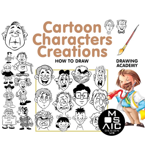 how to draw cartoon charactes creations step by step guide etsy