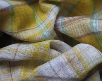 Yellow Plaid !Double Sided! Fabric by the yard | 100% Cotton Fabric