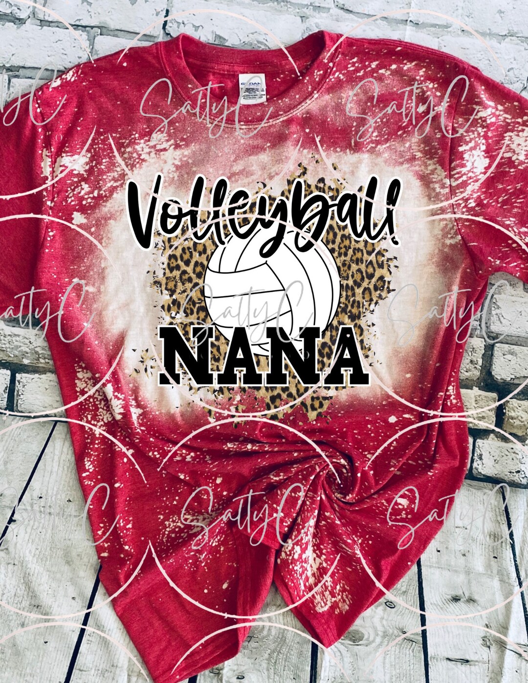 Volleyball NANA Bleached Tee Shirt Etsy