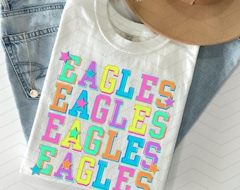 Eagles Bright PNG, Spirit Shirt, School Spirit, Back to School Shirt, Football Spirit, Eagles Football, Eagles, Eagles Stacked, Eagles Vsg,