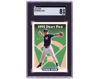 1993 Topps Derek Jeter RC SGC 8 #98 Jeter Rookie Card 1992 Draft Pick Hall Of Fame New York Yankees Mint Rookie Card