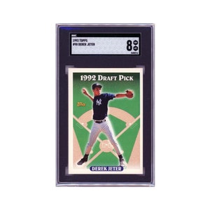 1993 Topps Derek Jeter RC SGC 8 #98 Jeter Rookie Card 1992 Draft Pick Hall Of Fame New York Yankees Mint Rookie Card