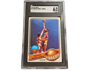 1979-80 Topps Kareem Abdul-Jabbar Lakers HOF Basketball Card #10 SGC 6 Excellent Vintage Basketball Card