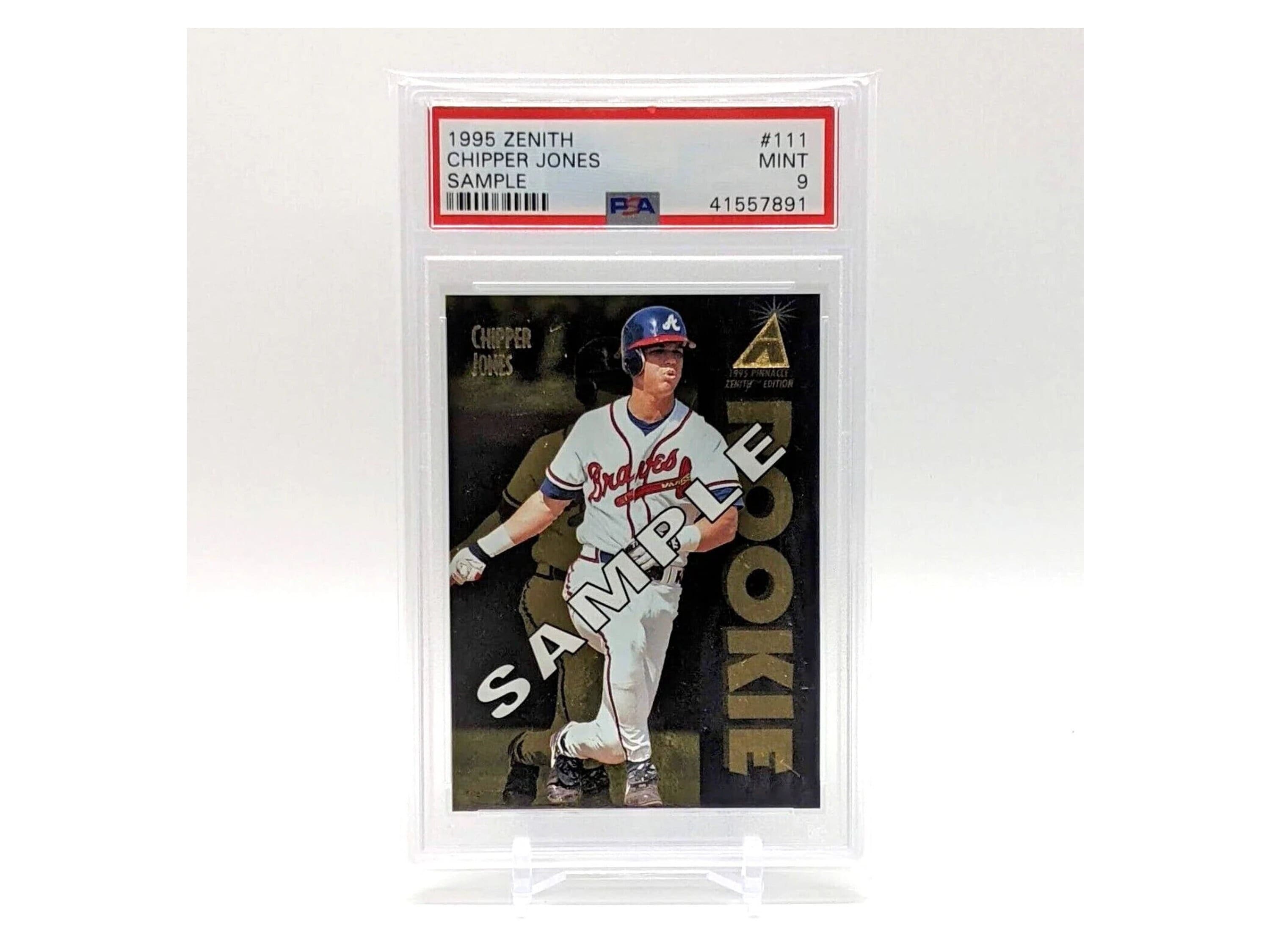 1995 Pinnacle Zenith Chipper Jones Rookie Sample #111 PSA 9 Low