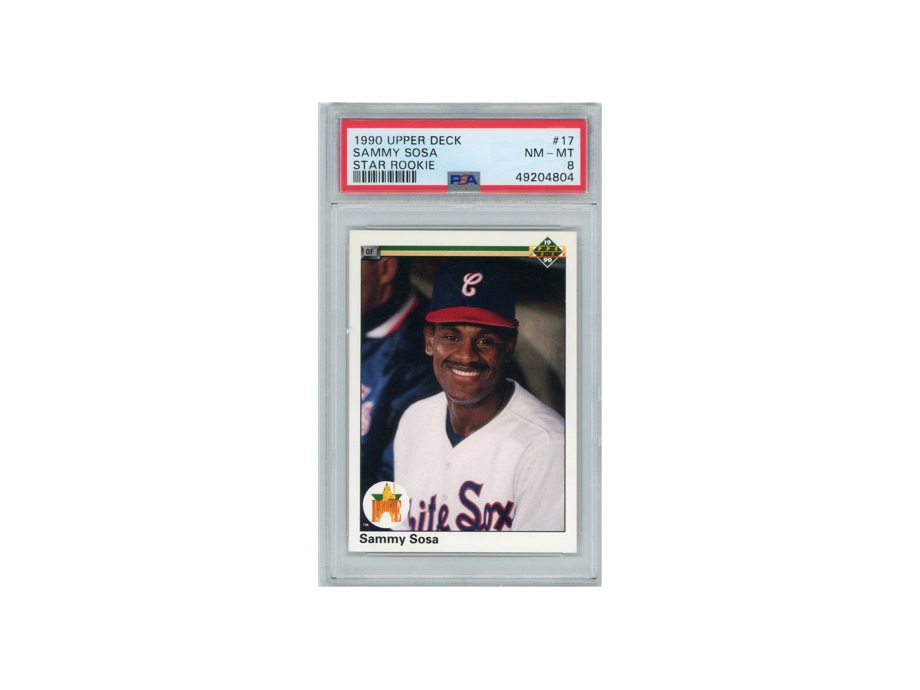 1990 Upper Deck Sammy Sosa RC Star Rookie #17 PSA 8 Near Mint All