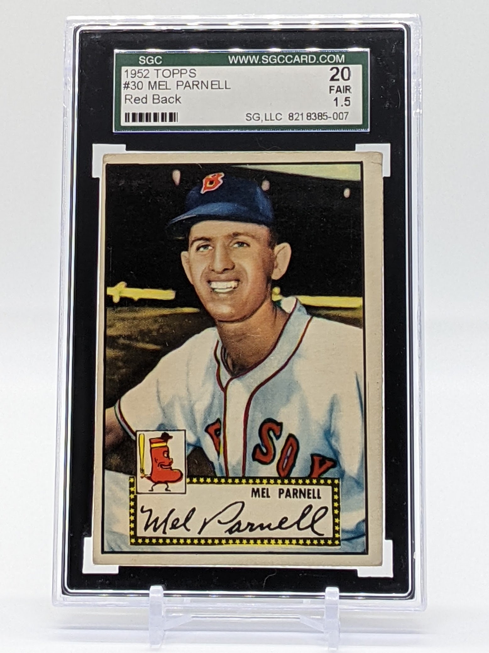 1952 Topps Mel Parnell 30 Red Back SGC 20 Red Sox Gift - Etsy